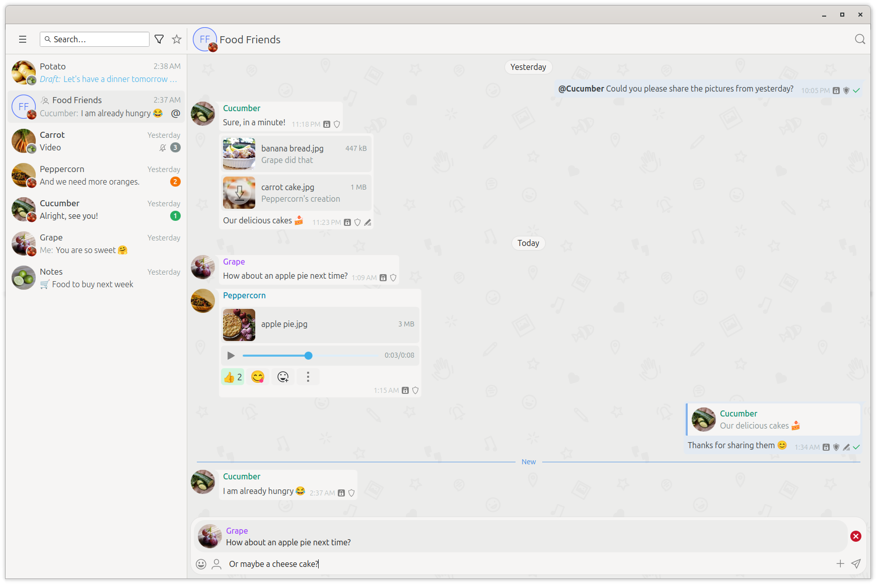 Chat List and Chat in Landscape Mode